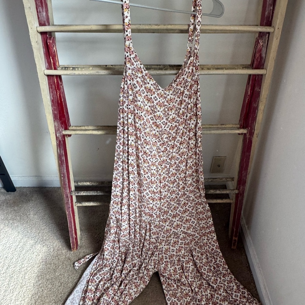Torrid Floral Jumpsuit in Red and White